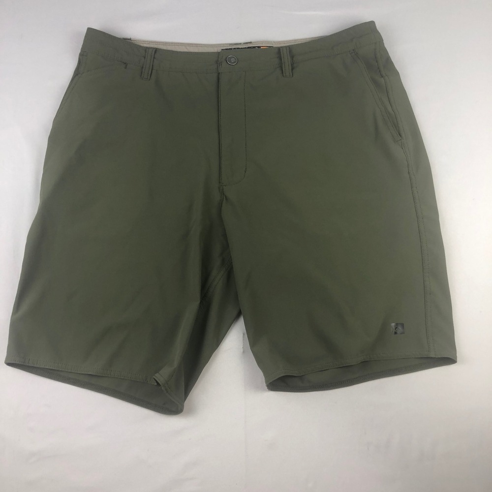Quiksilver Hybrid Shorts Mens Size 36 Waist Olive Green Waterman Collection Swim